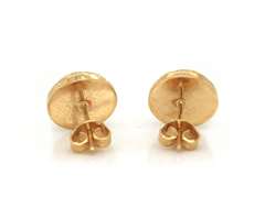Powerful 18kt Round Textured Button Earrings