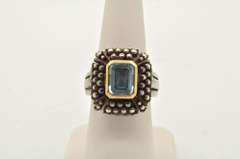 LADIES 925 AND 14 KT BLUE TOPAZ RING