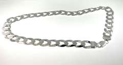 Large Italian Sterling Silver Curb Chain Necklace