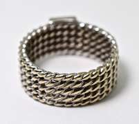 Multi-Band 18K White Gold Ring with Diamonds