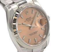 Rolex Oyster Date mid Size 34mm Pink Dial Watch