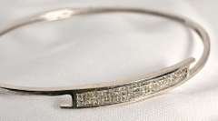 White Gold Invisibly Set Diamond Bangle