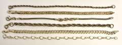 Group of 6 Sterling Bracelets of Various Styles