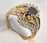Nice Sapphire and Diamond Cluster