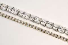 Two Sterling Tennis style Bracelets