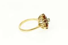 14K Yellow Gold Spessartite Garnet Diamond Halo Cocktail Ring