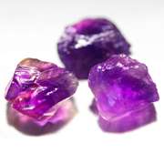 Collectors rich untreated 18.62ct uncut 3pc Amethyst set