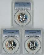 3 Superb Gem Proof 1959 Franklin Half Dollars. PCGS PR66