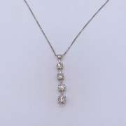 14kt Solid White Gold & Diamond Necklace