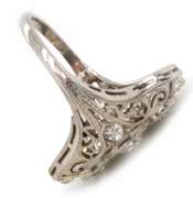 Antique Euro Cut Diamond Filagree Ring