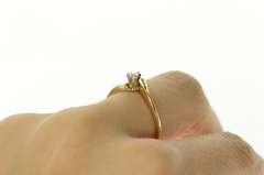 14K Yellow Gold 0.23 Ctw Marquise Diamond Bypass Engagement Ring