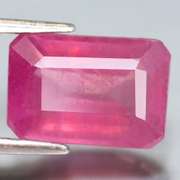 Amazing 3.65ct reddish pink emerald cut Ruby