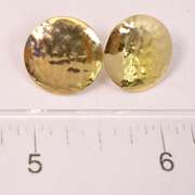 Minimal 14k Gold Earrings In A Button Style with A Textured Surface