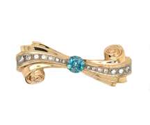 Attractive Blue Zircon and Diamond Pendant