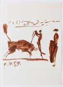 VERY RARE LIMITED EDITION PABLO PICASSO (4.10.59) 1961. BULLFIGHTER   PICASSO UNTITLED (4.10.59)