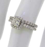 Incredible White Gold Round Brilliant Cut Diamond Wedding Set