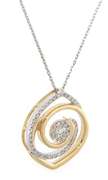 Powerful Diamond Cluster Swirl Pendant on Chain