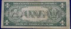 Series 1935A $1 Silver Certificate, World War II Hawaii Emergency Issue Note, Circulated.