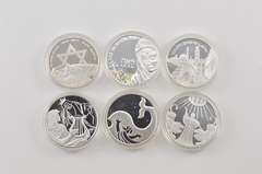 2010-2013 Israel 2 New Sheqalim .925 Silver Round 6 Coin Set Box & COA