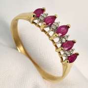 Stylish Marquise Ruby Pyramid Ring