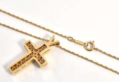 Sparkling Diamond Cross on Necklace
