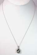 Green Amethyst Pendant in White Gold