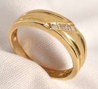 Nice Man's Band with Baguette Diamonds