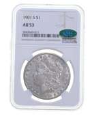AU53 1901-S Morgan Silver Dollar - CAC - Graded NGC