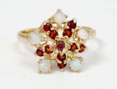 Sweet Garnet & Pearl Ring, 14KT