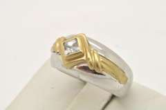 14 KT WHITE AND YELLOW GOLD RING / BAND