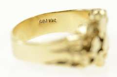 10K Yellow Gold Retro Textured Raw Nugget Abstract Statement Ring