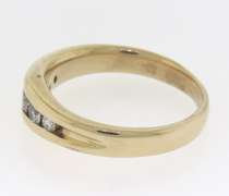 Wonderful Channel Set Diamond Yellow Gold Men's Ring