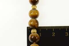 14K Yellow Gold 8.1mm Tiger's Eye Retro Ball Beaded Bracelet