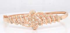 Romantic Rose Gold 1.25ctw Diamond Bangle Bracelet