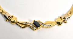 Stunning 18K Sapphire & Diamond Necklace
