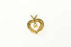10K Yellow Gold Heart Syn. Tanzanite CZ Accent Heart Pendant