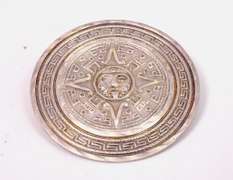 Traditional Large Sterling Silver Mesoamerican Brooch