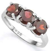 SUPERB ! 3 3/5 CARAT GARNET 925 STERLING SILVER RING