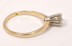 Lush .5 Ct Solitaire Diamond Set in 6 Prong 14K Gold Ring