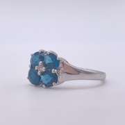 14kt Gold, Blue Sapphire, & Diamond Cocktail Ring