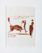VERY RARE LIMITED EDITION PABLO PICASSO (4.10.59) 1961. BULLFIGHTER   PICASSO UNTITLED (4.10.59)