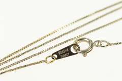 14K White Gold 0.6mm Box Chain Classic Square Link Necklace