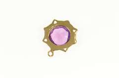 14K Yellow Gold Ornate Sim. Amethyst Victorian Star Charm/Pendant