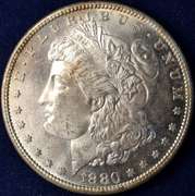 1880-S Morgan Dollar, Uncirculated.