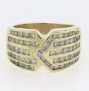 Handsome Yellow Gold Diamond Chevron Band