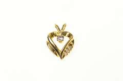 10K Yellow Gold Heart Syn. Tanzanite CZ Accent Heart Pendant