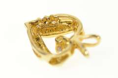 10K Yellow Gold Heart Syn. Tanzanite CZ Accent Heart Pendant