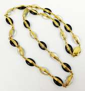 Stunning Swarovski Black & Clear Crystal Necklace