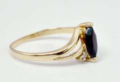Yellow Gold Ring with Accent Diamonds