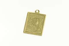 14K Yellow Gold Furstentum Liechtenstein Stamp Ornate Charm/Pendant